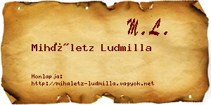 Miháletz Ludmilla névjegykártya
